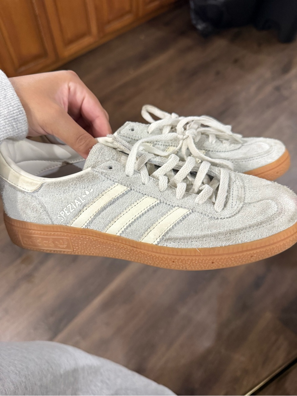 adidas Women's Spezial Suede Sneakers in Off-White with Gum Sole